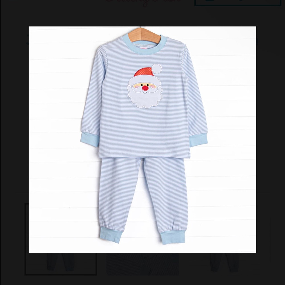 Stitchy Fish Kids Blue Santa Pajamas- 2T